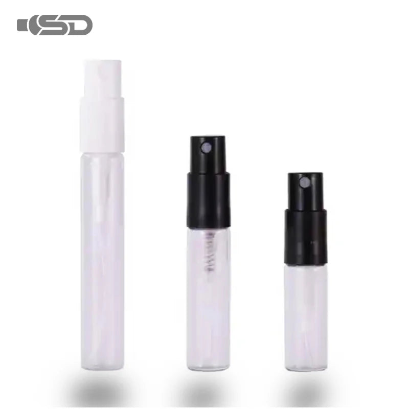 1 2 3 5ml Crimp Sample Perfume Spray Bottle Cosmetics Packaging Empty Small Clear Borosilicate Glass Perfume Skin Care Serum