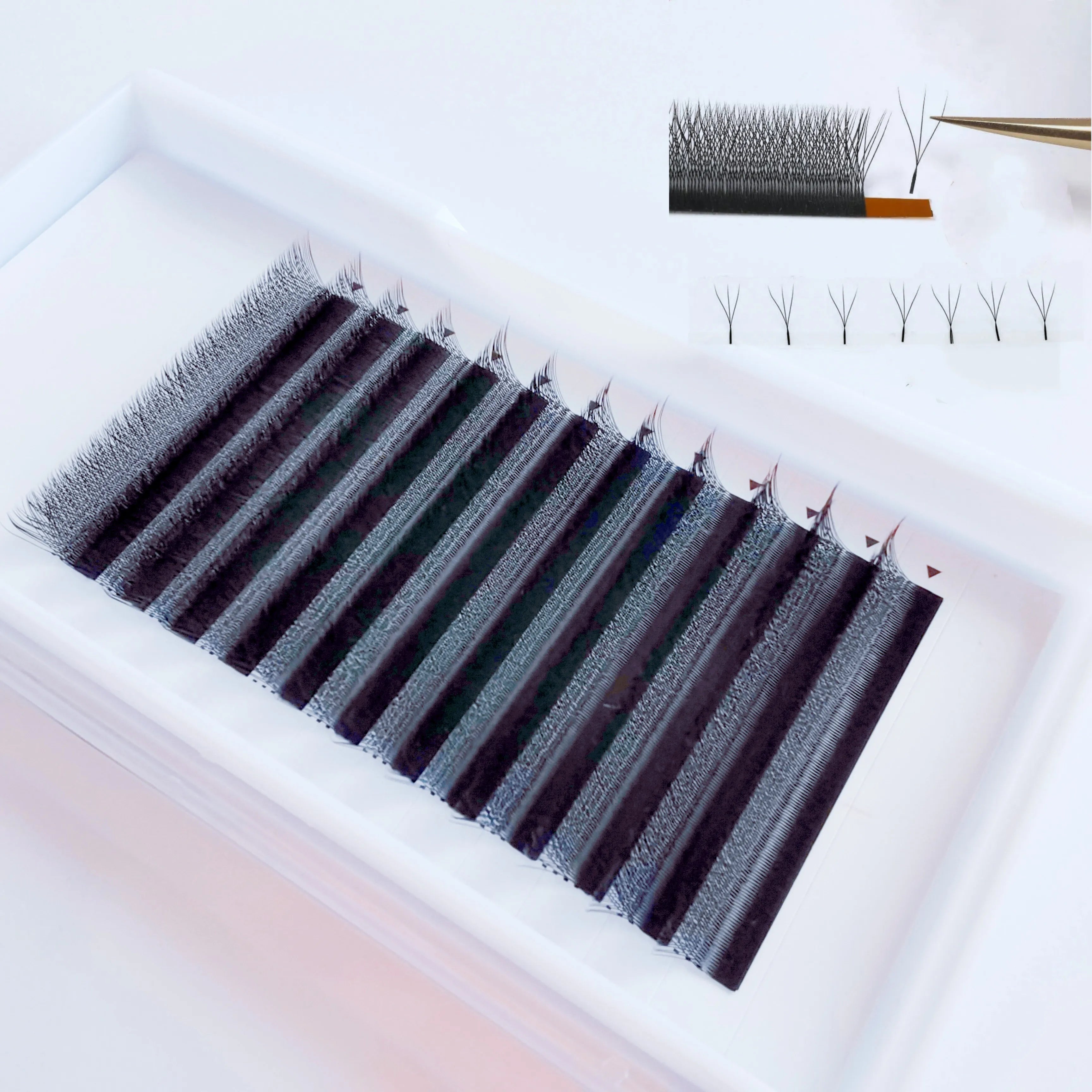 Private Label 3D 4D 5d Clover Eyelash Wispy Fluffy Volume W Eyelash Extension 3d 4d 5d Clover Lashes