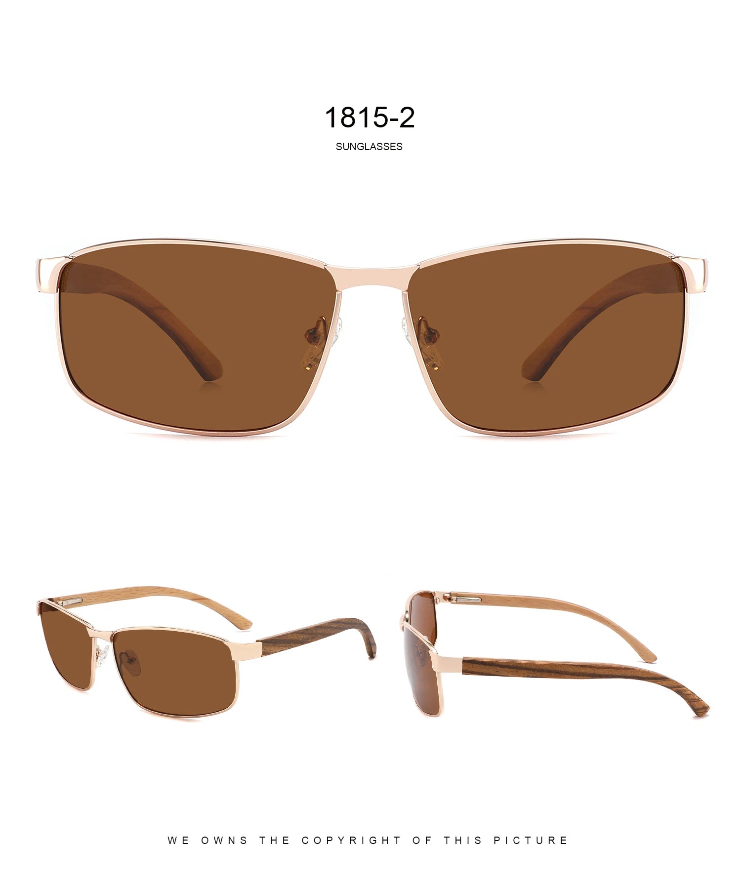 Wholesale Custom Glasses  Handmade Polarized Fashion Personalized 2024 Vintage square Wood Bamboo Sunglasses