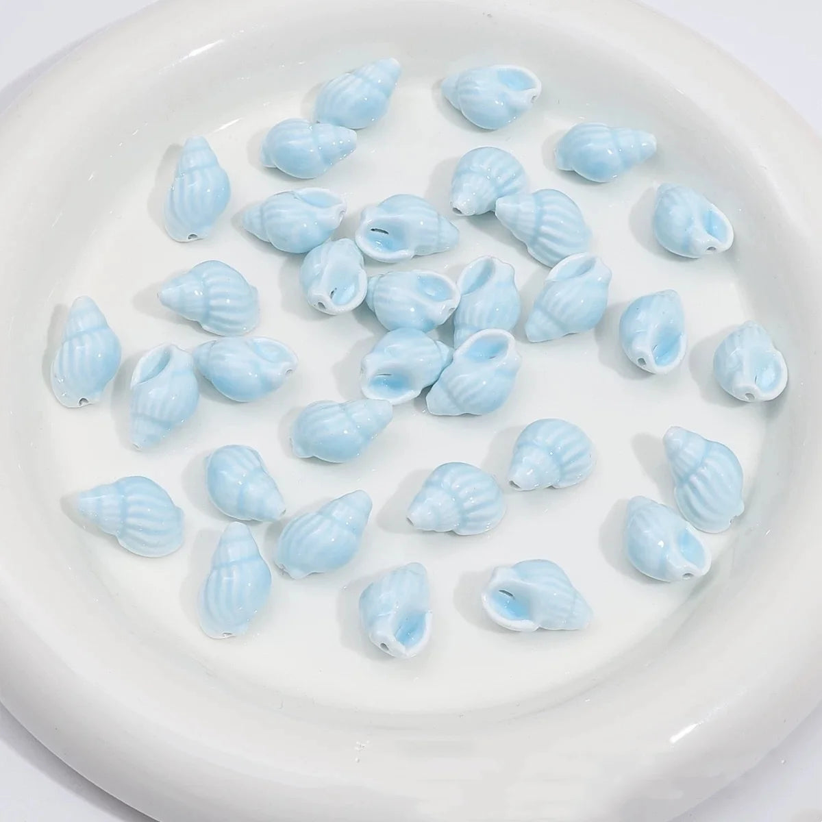 Cute 21mm Colorful Ceramic Clay Beaded Handmade Sea Creatures Sea Conch Shell Pendant Charm for DIY Making Jewelry Accessories