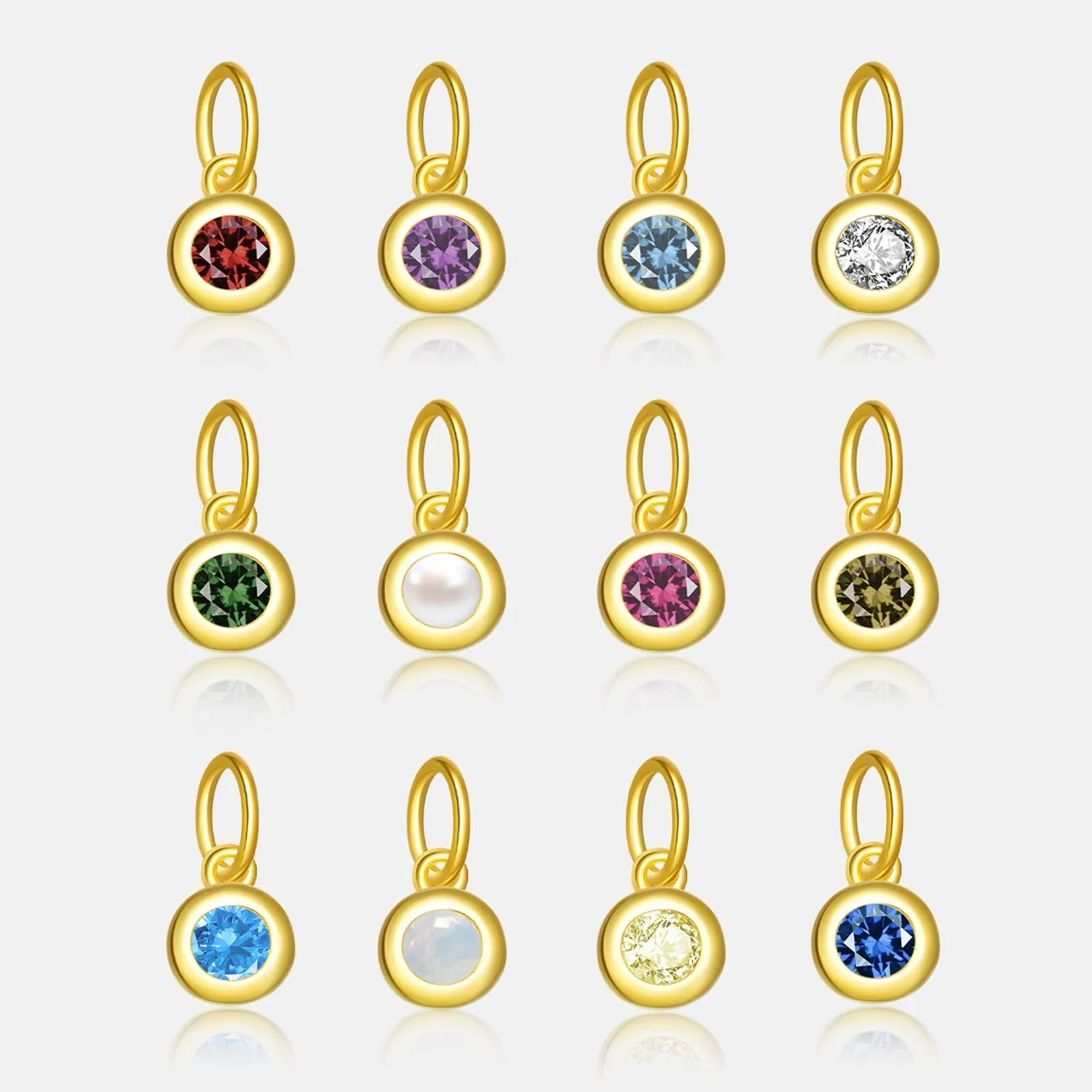 FUAMAY Fashion 925 Sterling Silver DIY Necklace Bracelet Solitaire Birthstone Necklace