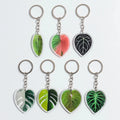Spot Promotion Wholesale Custom Clear Resin Pendant UV Printed Plant Leaf Palm Leaf Custom Color Printed Acrylic Keychain Gift