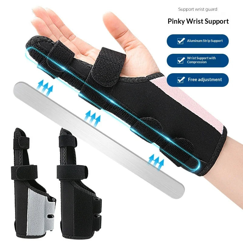 Adjustable Finger Wrist Support Brace with Aluminum Splint Removable Wrist Strap for Sport