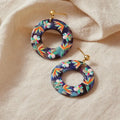 2023 Newest Hot Selling Autumn Simple Style New Acrylic Acetate Earrings Handmade Resin Round Clay Earrings Jewelry Accessories