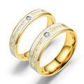 Stainless Steel Letter Forever Love Promise Rings Double Heart Ring for Male and Female