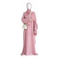 2024 New Eid Ramadan Crepe Hijab Abaya Dress Muslim Woman Dress Turkey Kaftan Islam Clothing Dubai Abayas Dresses