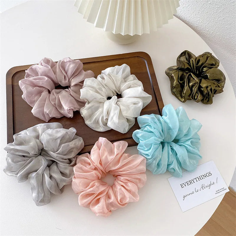MIO Summer 16cm Large Hair Scrunchies Sweet Girls Solid Color Fabric Elastics Hair Tie for Women Hair Accessories Ponytail