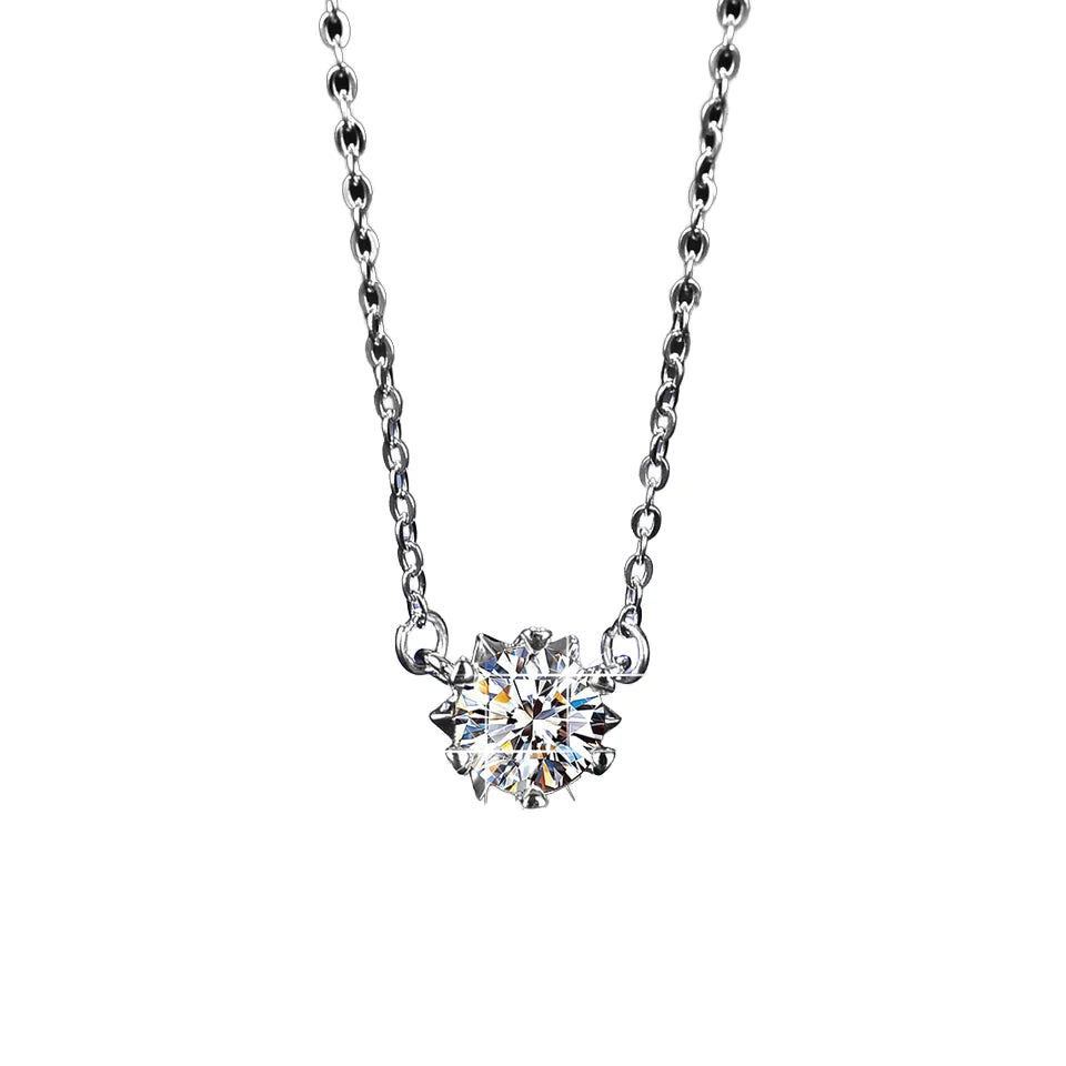Exquisite Fine Fashion Moissanite Necklace for Women Six Prong Mosaic Atmospheric Pendant Necklace