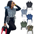 Wholesale Hot Sell Camo Clothing Hooded Jeans Denim Cotton Puffer Vest Femme Women'S Vests & Waistcoats Women