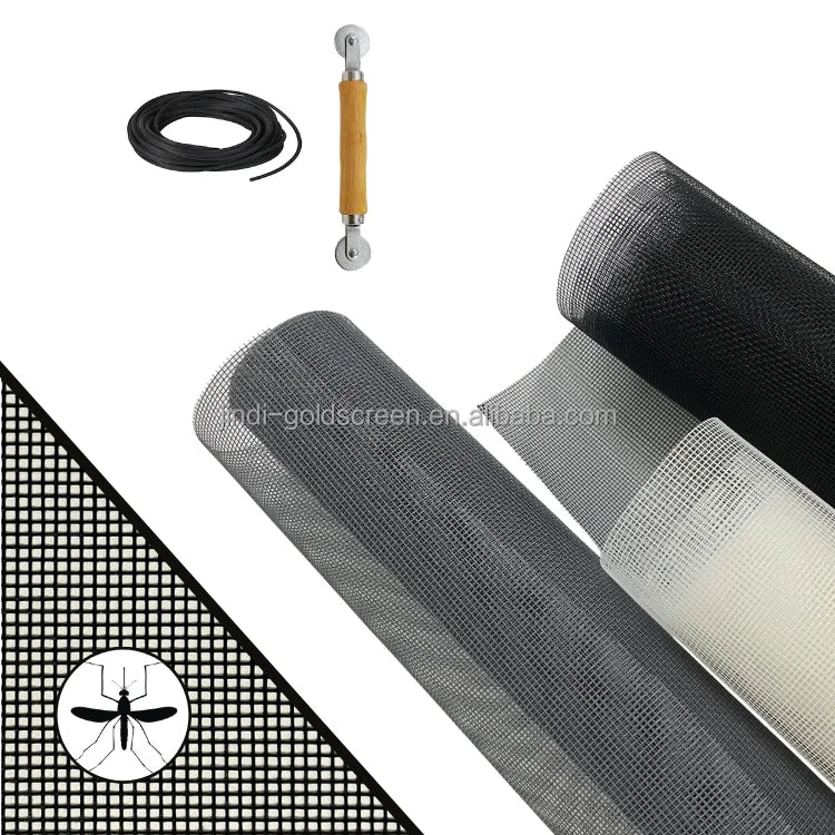 JINDI REACH RoHS 18*16 Modern Design White Fiberglass Window Screen Net Roller Screen Door with 18 X 18 Mesh