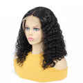 Afro Deep Curly 13*4 Lace Front Bob Wigs Brazilian Human Hair Deep Wave Front Long Wig Transparent for 180% Density Remy Hair
