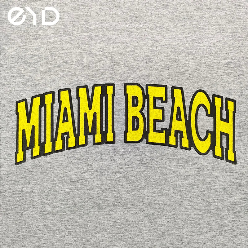 EYD Ready to Press 3D Thick Heat Transfer Sticker Chenille Colorful Heat Transfers for Apparel