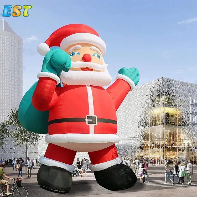 Hot Sale 26 Foot Giant Santa Claus Carrying for Christmas Advertising Giant Inflatable Christmas Santa Model