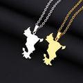 France Mayotte City Map Chain Necklace Stainless Steel Silver 18K Gold Plated Enamel Mayotte Flag Map Pendant Chain Necklace