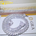 VVS Moissanite GRA Certificate Ice Out Diamond Mens Bracelet & Necklace 925 Sterling Silver Moissanite Cuban Chain