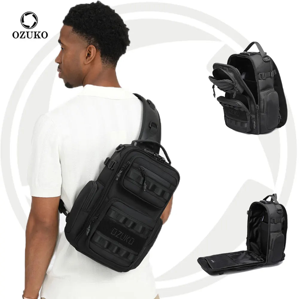 Ozuko 9812 Outdoor Crossbody Bag Men Backpack Sport Bag Pack Sling Shoulder Bag for Man Daypack Business Waterproof