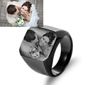 Best Selling  Stainless Steel Wide Ring Men's Ring DIY Photo Ring for Father's Day Gift.