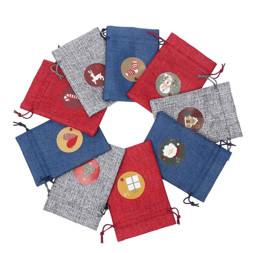 Luxury Small Linen Jewelry Pouch Custom Logo Printed Drawstring Gift Bag for Necklace and Earring Packaging