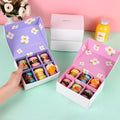 Stock Macaron Packaging Box for Baked for Cookies Cute Dessert Box with Embossed Chocolate Strawberry Design 50pc MOQ