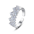 LUOTEEMI New Luxury Resizable Finger Ring for Women a AA Clear Cubic Zircon White Gold Fashion Bridal Jewelry