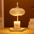 2023 Modern Design Fragrance LED Night Electric Candle Warmer Lamp Wood Stone Indoor Use New Living Room Decorative Purpose