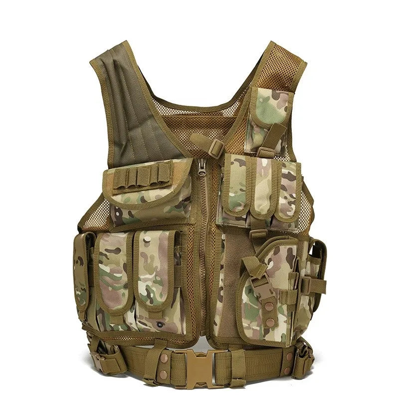Tactical Mesh Vest Combat Armor Breathable Security Hunting Outdoor CS Game Training Jacket