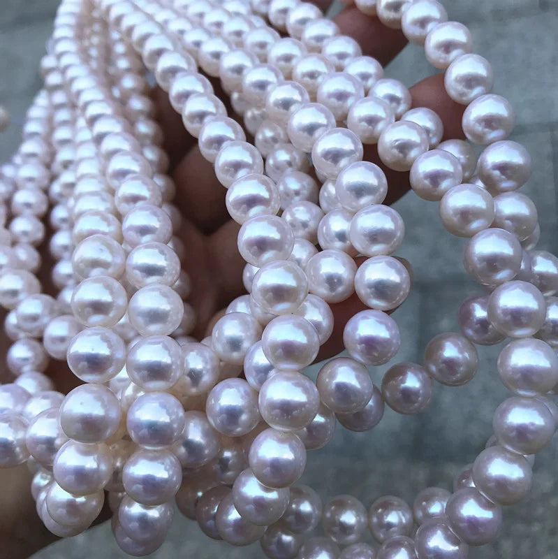 Natural Freshwater Pearl Strand White Round 7-12mm 5A Quality 40cm Factory Wholesale Price