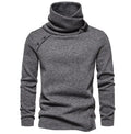 Winter New Men's Sweater British Style Solid Color Button Stacked Collar Men's Knit Sweater