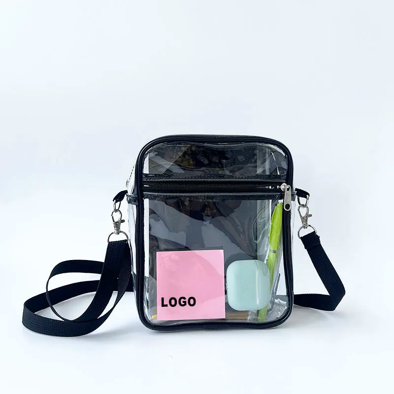 Messenger Bag Clear PVC Transparent Mobile Phone Bag Custom Men's Crossbody Sling Shoulder Bag for Women