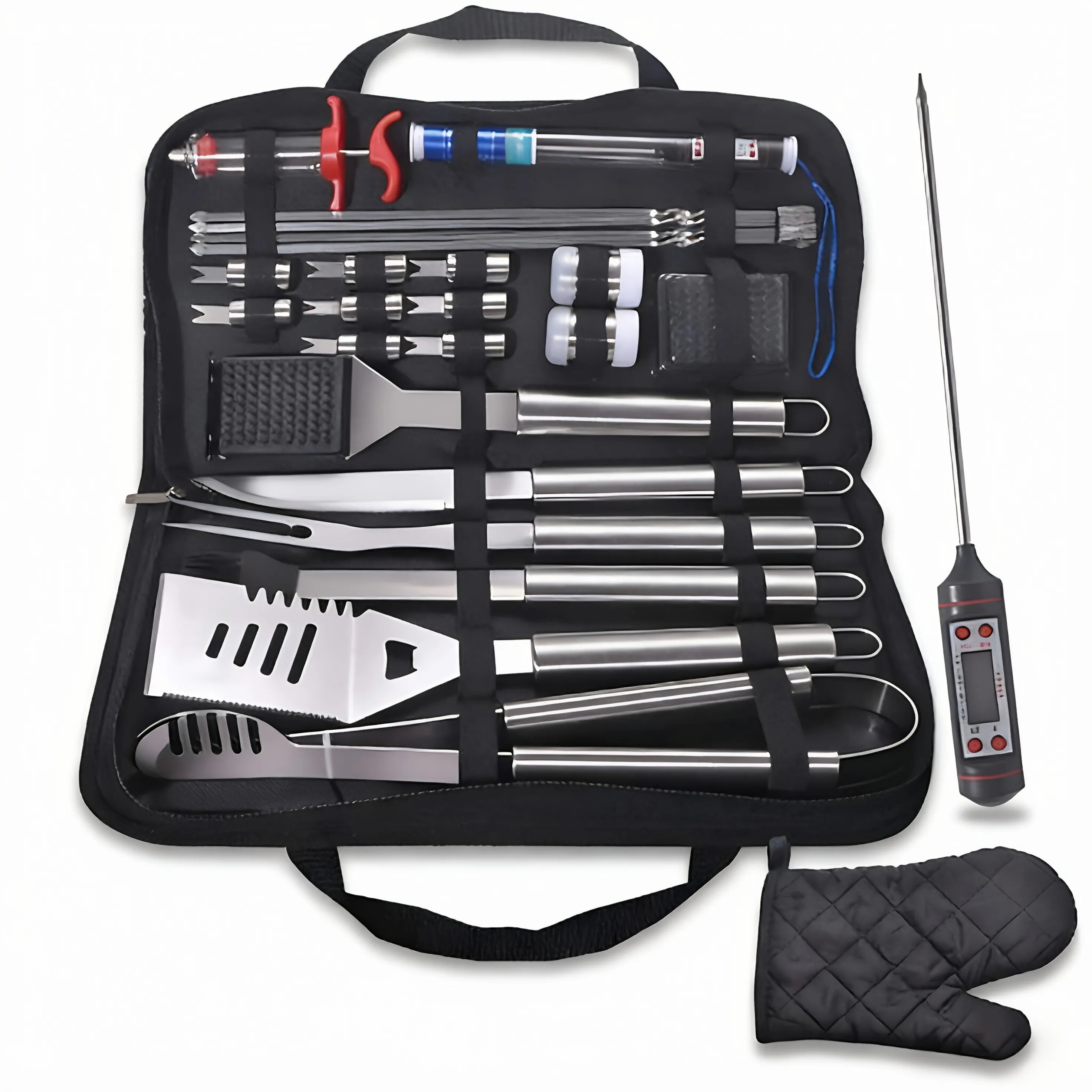 25 Pieces Barbecue Grill Tool Set Stainless Steel BBQ Grill Combination Set for Bbq Accessories