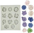 LifeTop Flower Silicone Molds Fondant Cake Flower Mold Silicone Polymer Clay Molds Daisy Rose Clay Mold for Cupcake Decoration