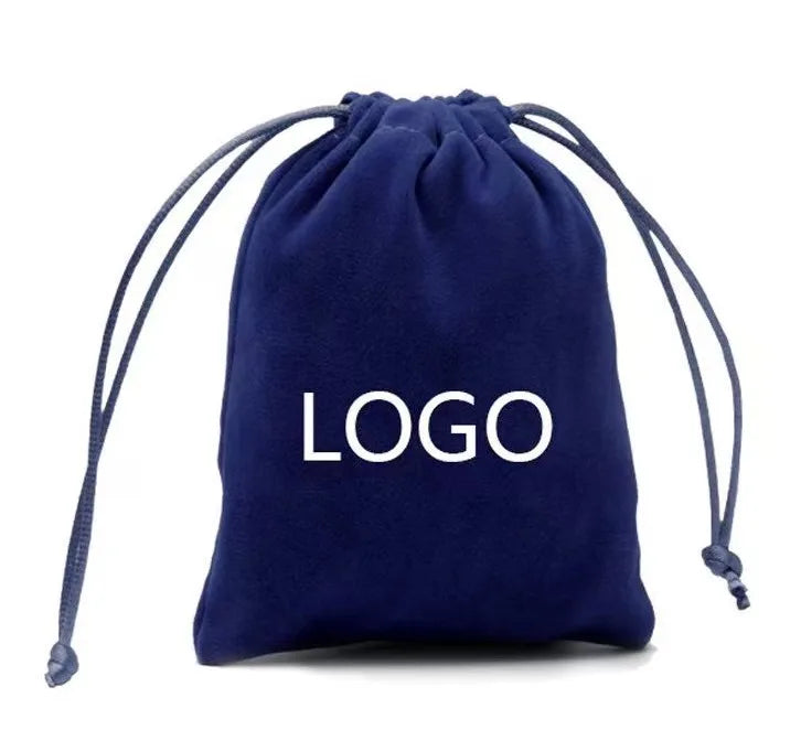 Custom logo Printing Logo Soft Light Blue Plush Velvet Pouch Packaging Velvet Pouch for Handbags Shoes Clothes Dust Bag
