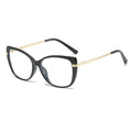 2022 New Cat Eye Fashion Eyeglasses Frames TR90 Anti Blue Light Blocking Spectacle with Spring Legs