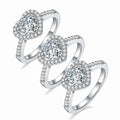 Wholesale 0.5ct 1ct Round Brilliant Cut D VVS1 Moissanite Jewelry 925 Sterling Silver Women Rings