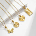 New Design Titanium Stainless Steel Butterfly Heart Square Pendant Women Fashion Choker Necklace