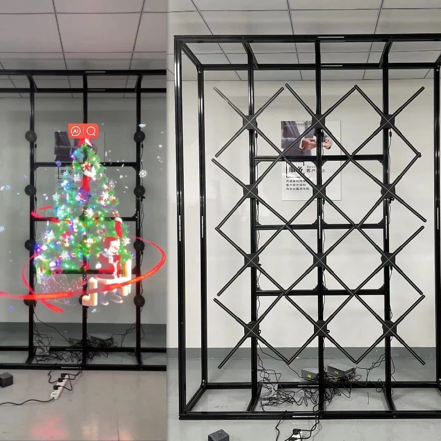 High Density LED Splicing 3D Holographic Display Projector Led Fan Hologram 3d Holographic Advertising Display Fan