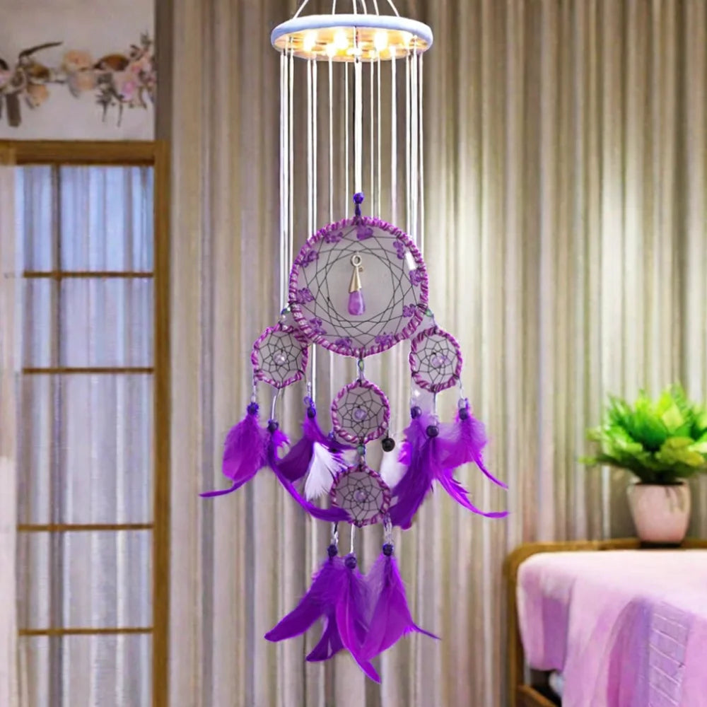 Hot Selling Handmade Circle Dream Catcher Pendant Gothic Jewelry Ornaments Feather Style New Home Tapestry Art Rope Hanging