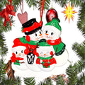 Christmas Decorations New Cartoon Cute Christmas Four-person Family Greetings Snowman Pendant