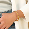 2023 Hot Sale Popular Fashion Jewelry Curved Smooth Stainless Steel Bangles for Women Party Gifts 3 Colors