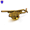 Shenzhen PBG Manufacture Helicopter Lapel Pins 3D Embossed Lapel Brooch with antique gold plating