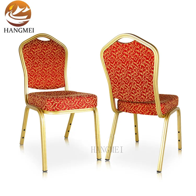 Gold Aluminum Frame Stackable Banquet Patterned Stacking Banquet Chairs