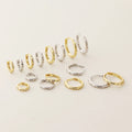 High Quality 925 Sterling Silver Simple Cz Diamond Round Multiple Size 18k Gold Plated Hoop Earrings for Women Fine Jewelry