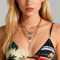 Original Stackable Colorful Stone Crystal Pendant Rope Necklaces Set for Women Fashion Lady Street Wear Accessories Jewelry 2025