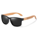 Unisex High Quality Square Wooden Sunglasses UV400 Polarized Lenses Blue Bamboo Legs Custom Logo Mirror Optical Glass Wholesale