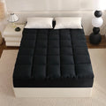 100% Polyester 700GSM Mattress Pad in Black Dark Grey Blue White Skirt-Bedspreads Coverlets Twin Full Queen King Sizes Home Use MegaBDM