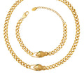 Waterproof 18K Gold Plated Stainless Steel Snake Head Pendant Bracelet Necklace