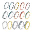 Wholesale 925 Sterling Silver 18k Gold Plated Eternity Band Tennis D Color VVS Moissanite Ring Women Engagement Fine Jewelry