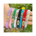RisingMoon Crystal Beaded Bracelets Virgin Mary Bracelet Stretch Bracelet Handmade Saint Jude Catholic Jewelry Women Man
