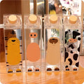 New Square Frosted Plastic Water Bottle Portable Transparent Bottle Fruit Juice Leak-proof Outdoor Sport Travel Camping Bottle