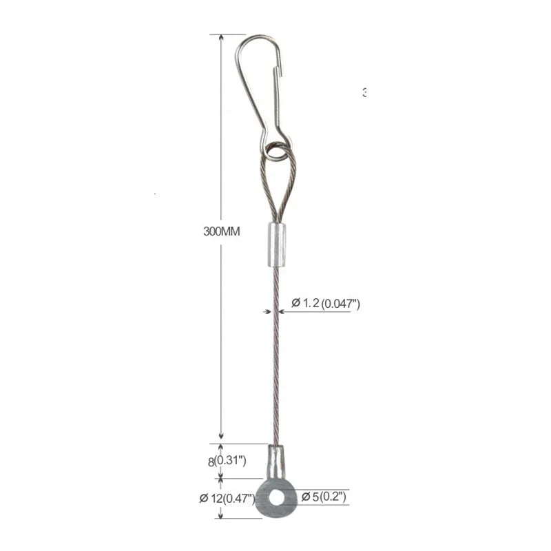 Lighting Security Safety Wire Rope With Swaged Steel Eye